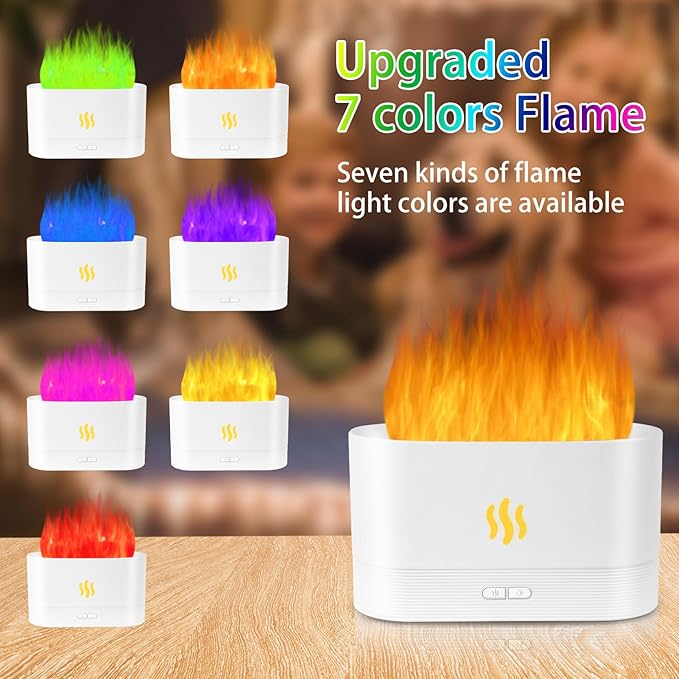 Flame Diffuser Humidifier-Auto Off 180ml Essential Oil Diffuser-2 Modes - Image 4