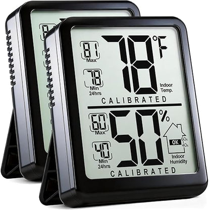 Antonki 2-Pack Room Thermometer, Digital Small Hygrometer Indoor Thermometer by Antonki