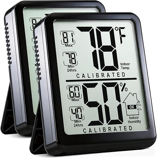 Antonki 2-Pack Room Thermometer, Digital Small Hygrometer Indoor Thermometer by Antonki