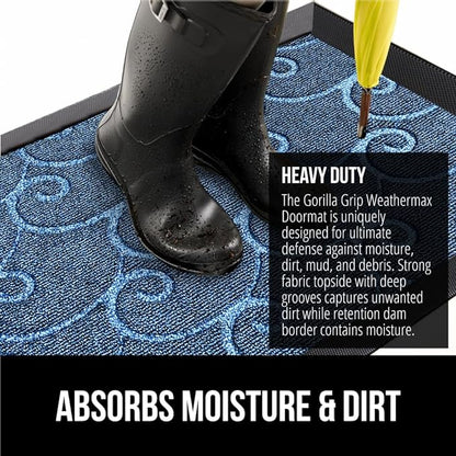 GORILLA GRIP 100% Waterproof All-Season WeatherMax Doormat, US Designed Natural - Image 4
