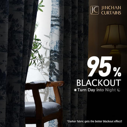 jinchan 95% Blackout Toile Curtains - Image 2