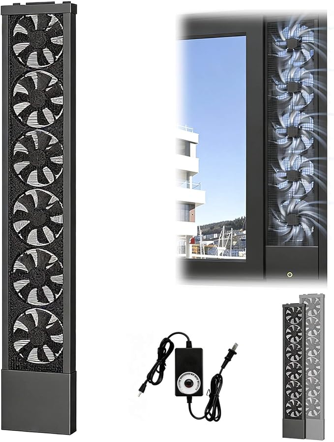 Vertical Window Exhaust Fan for Sliding Windows-Easy Tool-Free Installation by Unknown
