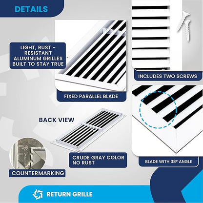 26x8 Inch Air Return Vent Cover Decorative – Premium Aluminum AC Vent Cover - Image 9