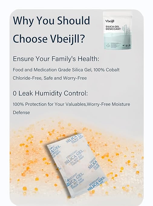 5 Gram Color-Indicating Silica Gel Packets, Premium Food Grade Desiccant - Image 3
