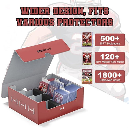 Mlikero Football Card Storage Box, Trading Card Storage Box Oversized Fits - Image 3