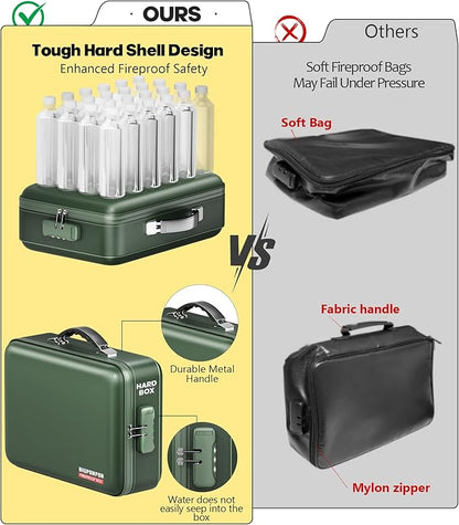 Fireproof Document Box, Hard Case Highly Flame-Resistant Fire Proof Waterproof - Image 4