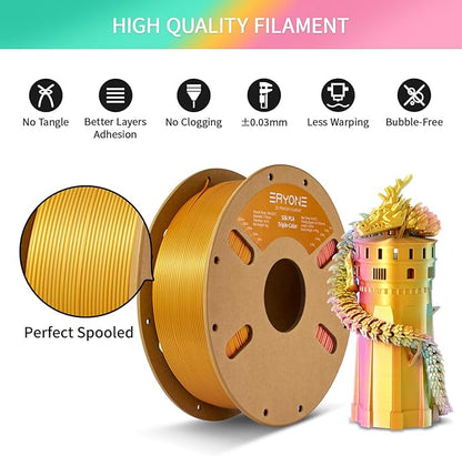 ERYONE Silk Tri Color PLA Filament 3D Printer 1.75mm +/- 0.03mm, - Image 5
