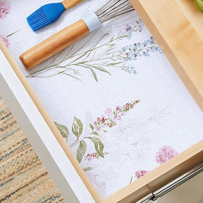 Floral Shelf Liner for Kitchen Cabinets Non Adhesive Drawer Liners Non Slip - Image 2