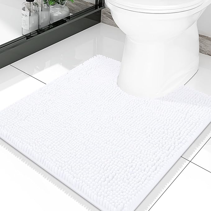 Smiry Luxury Chenille Toilet Rugs U-Shaped 20x20, Soft Absorbent Non-Slip by Smiry