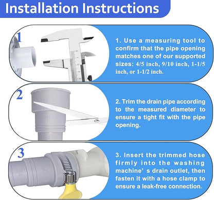 6.5ft Washing Machine Drain Hose Extension Kit - Image 4