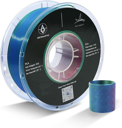 PLA 3D Printer Filament, Triple Color Silk PLA Filament, Dimensional Accuracy by ABCWavePrint
