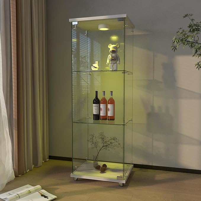 Yoluckea 3-Tier Glass Display Cabinet - Image 7