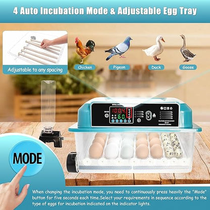 Incubators for Hatching Eggs, 36 Egg Incubator, Automatic Egg Turning, - Image 3