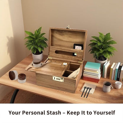 Large Wooden Box With Combination Lock, Wooden Lock Box With Lid, Locked - Image 5