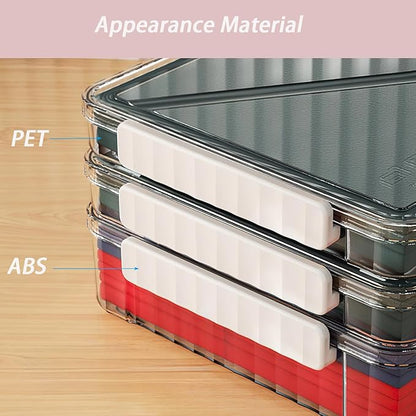 2 Pack Clear Plastic File Boxes w/Latching Lids, Stackable A4 Storage - Image 3