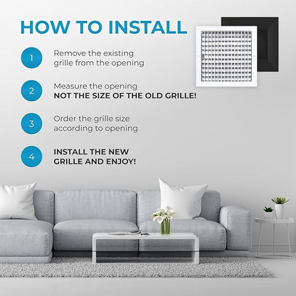 Aluminum 12 x 12 Inch Air Vent Covers Wall AC Grille – Premium Register Vent - Image 6