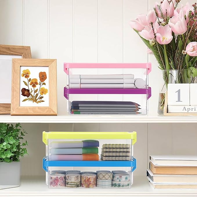 BTSKY 4-Pack Clear Plastic Storage Box - Image 4