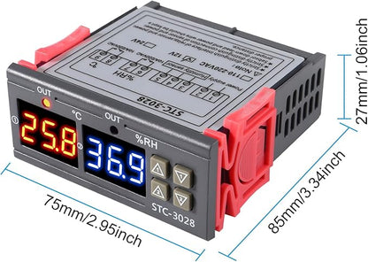 STC-3028 Temperature Controller 12V Temperature and Humidity Controller Meter - Image 6