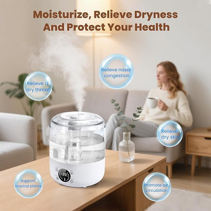 Humidifiers for Bedroom Baby, QWUE Top Fill 3L Humidifier Large Room, 28dB - Image 5
