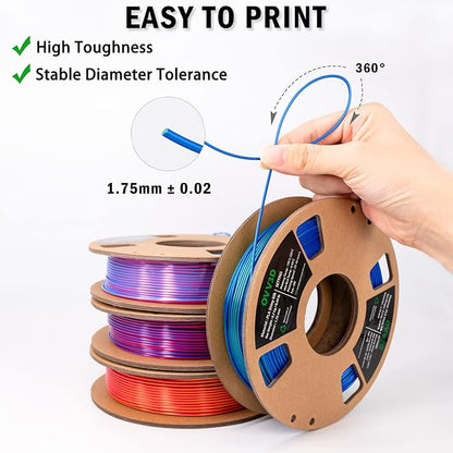 OVV3D 3D Printer Filament, PLA Filament 1.75mm Bundle, Dual Color Filament - Image 5