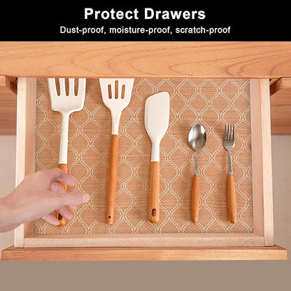 Cooyes Shelf and Drawer Liner for Kitchen Cabinets Non-Adhesive, Waterproof - Image 2