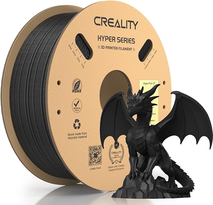 Creality Hyper PLA-CF Filament 1KG Black, Carbon Fiber Filament, 3D Printer by Creality