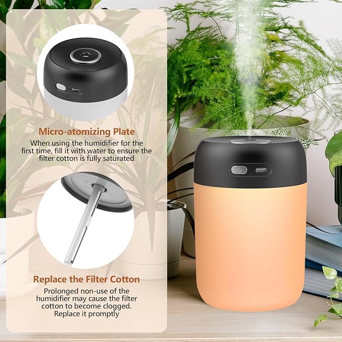 Portable Small Humidifier, 650ml Colorful Mini Humidifier - Image 7