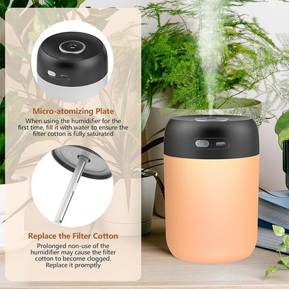 Portable Small Humidifier, 650ml Colorful Mini Humidifier - Image 7