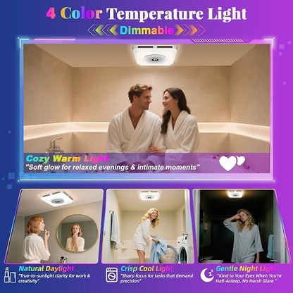 Bathroom Exhaust Fan with Speaker & Light Plug & Play, Dual Speakers, 230 CFM - Image 5