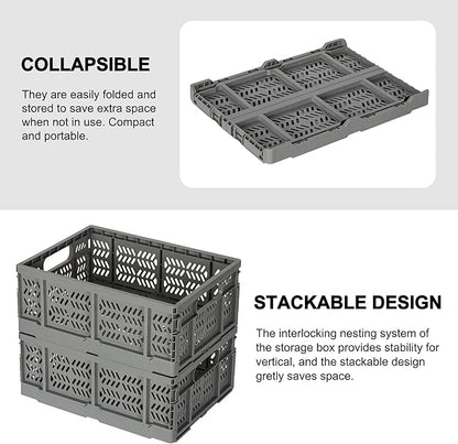 Heavy Duty Plastic Milk Crates for Storage, Collapsible Storage Basket - Image 4