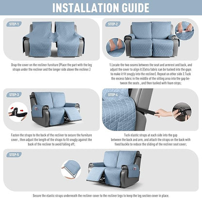 TAOCOCO 100% Waterproof Recliner Cover, Non-Slip Washable Reclining Couch Cover - Image 7