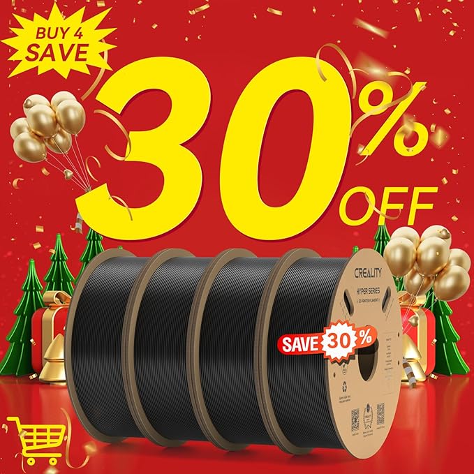 Creality Hyper PLA Filament Bundle Black 4KG, No-Tangling Stronger Toughness - Image 2