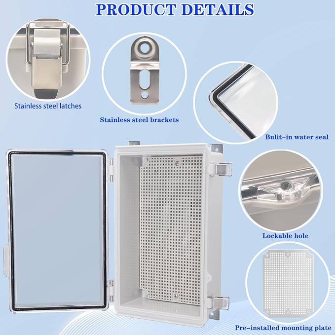 Waterproof Outdoor Electrical Box Junction Box Weatherproof IP67 ABS Plastic - Image 3
