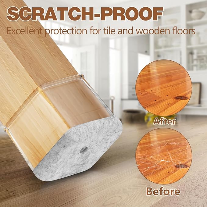 16Pcs Square Chair Leg Floor Protectors - Image 6