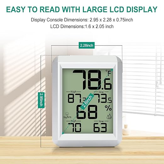 Urageuxy Indoor Hygrometer Thermometer, Digital Humidity Meter Temperature Gauge - Image 3