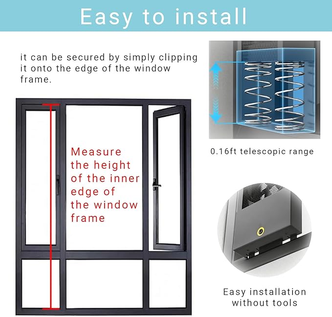 Adjustable Window Exhaust Fan for Sliding Windows, Vertical Window Exhaust Fan - Image 3