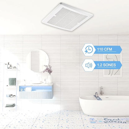 Bathroom Exhaust Fan 110CFM 1.2Sone, Quiet Bath Fan - Image 2