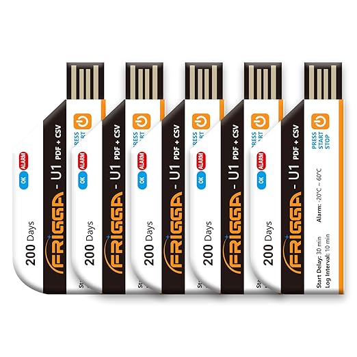 Frigga 5 Pack Temperature Data Logger Single Use Temperature Recorder 28800 by Frigga