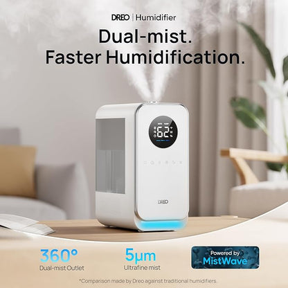 DREO Humidifiers for Bedroom, Top-filled Smart Quiet Cool Mist Humidifiers for - Image 2