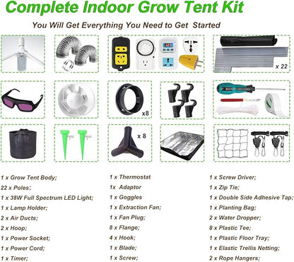 4x4 Grow Tent Kit Complete High Reflective Mylar Indoor Grow Tent 48"x48"x80"+ - Image 6