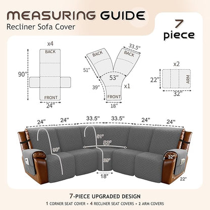 Arfntevss Waterproof Recliner Sectional Couch Covers - Image 5