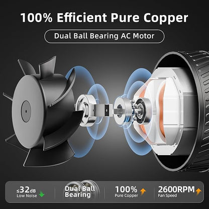 4 Inch Inline Fan with Switch, Upgraded Inline Duct Fans High-Efficiency - Image 2