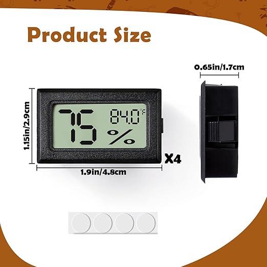Reptile Thermometer and Humidity Gauge, Chameleon Cage, Tree Frog Terrarium - Image 2