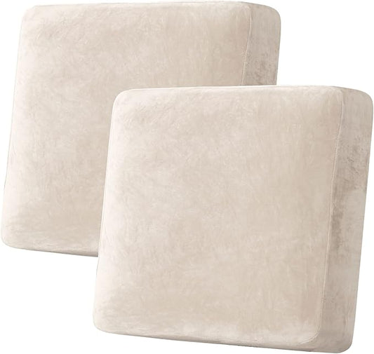 H.VERSAILTEX Velvet Stretch Couch Cushion Cover Plush Cushion Slipcover by HVERSAILTEX