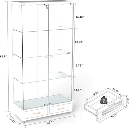 Yoluckea 4-Tier Glass Display Cabinet - Image 2
