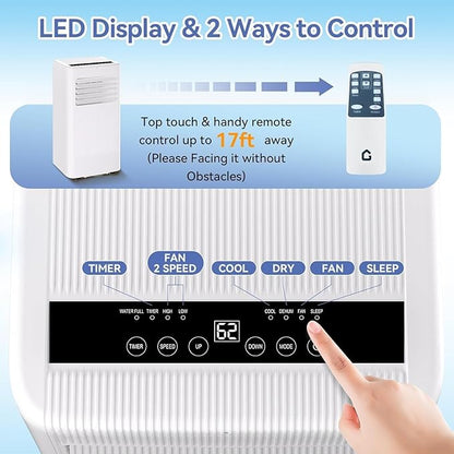 ​​10000 BTU Portable Air Conditioner w/Dehumidifier & Fan | Cools Rooms up to - Image 5