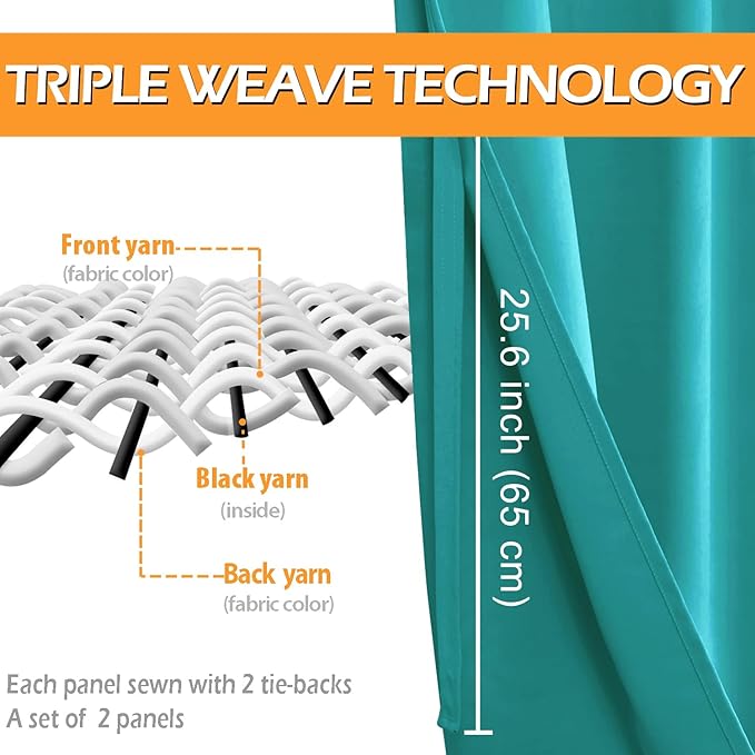 Hiasan RV Blackout Curtains for Bedroom, 52 x 30 Inches Long - Image 4