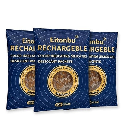 Orange Indicating Silica Gel Desiccant, Rechargeable Moisture Absorbers by Eitonbu