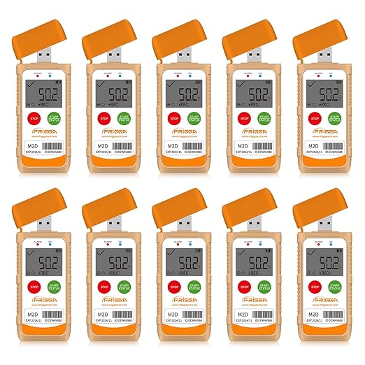 Frigga M2D 10Pack Reusable Temperature Data Logger Multi-Use USB Digital by Frigga