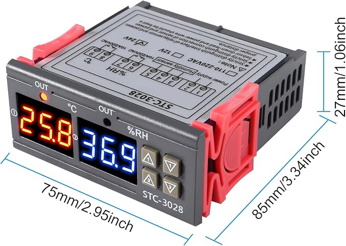 STC-3028 24V Temperature & Humidity Controller - Image 5